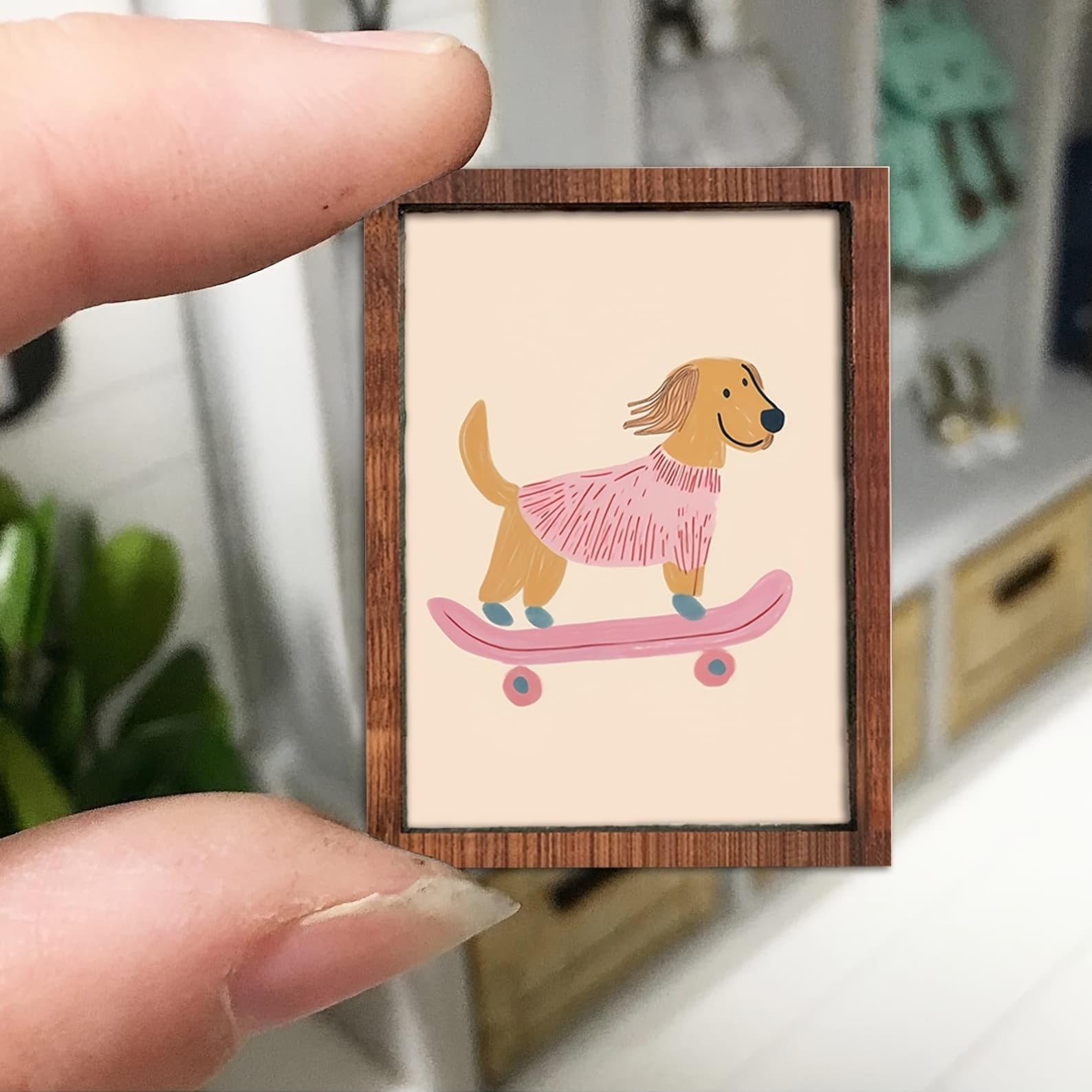 Dachshund on a Skateboard